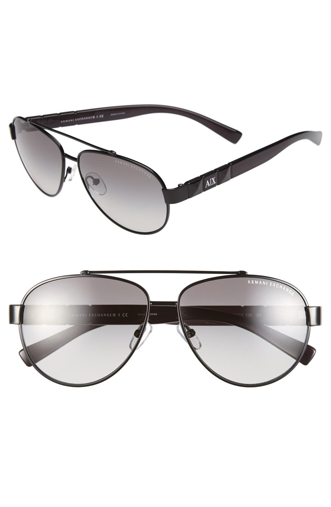 AX Armani Exchange 57mm Aviator Sunglasses | Nordstrom