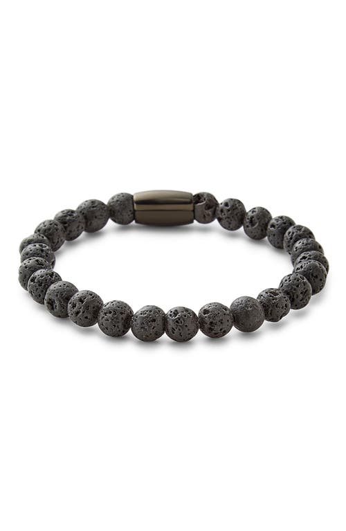 Men's Lava Rock Bead Bracelet in Black