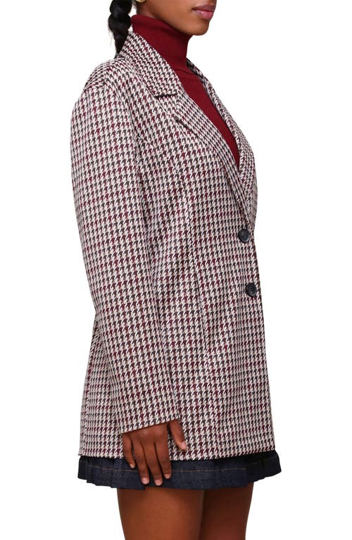 Shop Avec Les Filles Houndstooth Knit Longline Blazer In Heritage Houndstooth