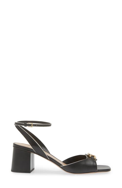 Shop Valentino Garavani Vlogo Bold Ankle Strap Sandal In Nero/ivory