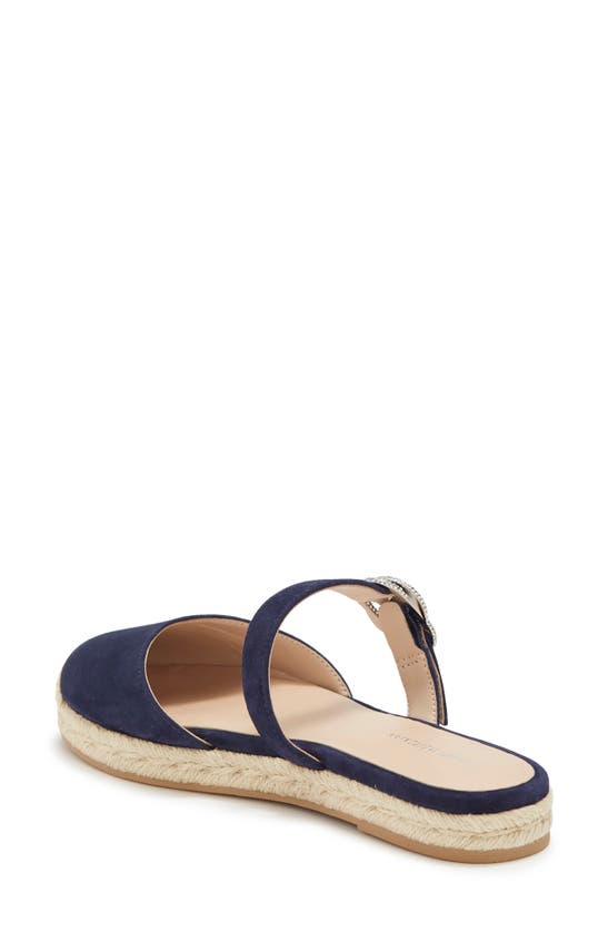 Stuart Weitzman Crystal Buckle Espadrille Mule In Nice Blue