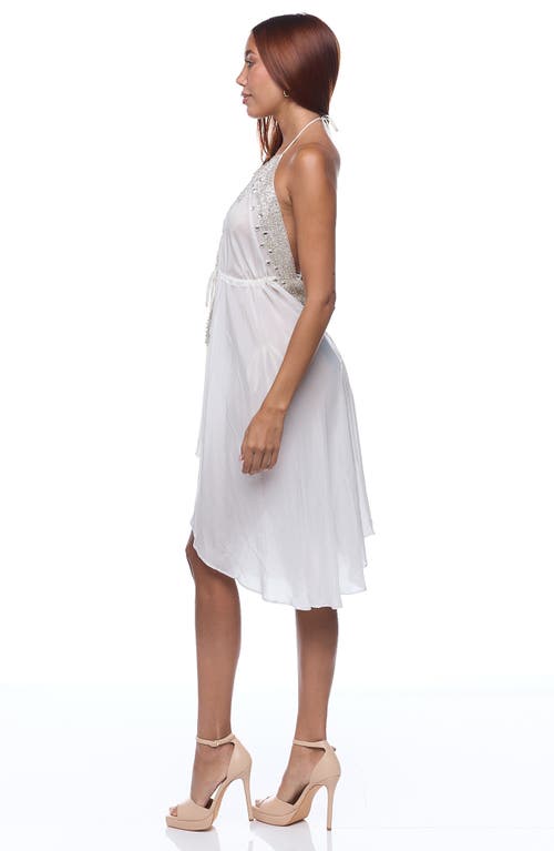Ranee's Ranees Embellished Halter Dress In White | ModeSens