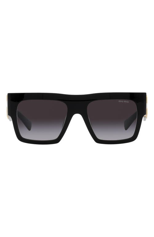 55mm Gradient Square Sunglasses in Black