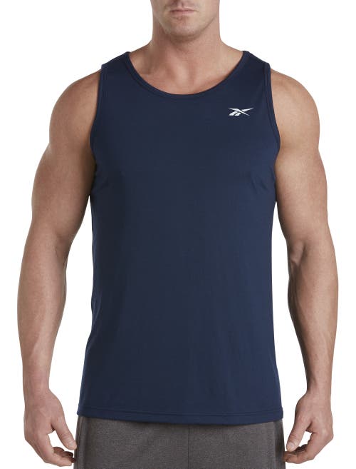 Shop Reebok Performance Jersey Tech Tank Top In Navy