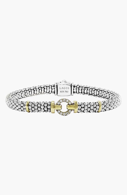 Shop Lagos Enso Diamond Bracelet In Silver/gold