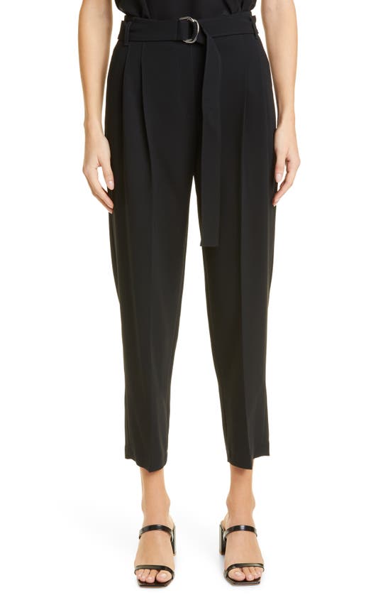 Hugo Boss Tapia Belted Tapered Pants In Black