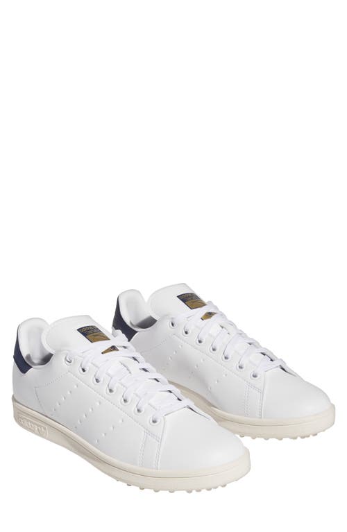 Gender Inclusive Stan Smith Spikeless Golf Shoe in White/Collegiate Navy/White