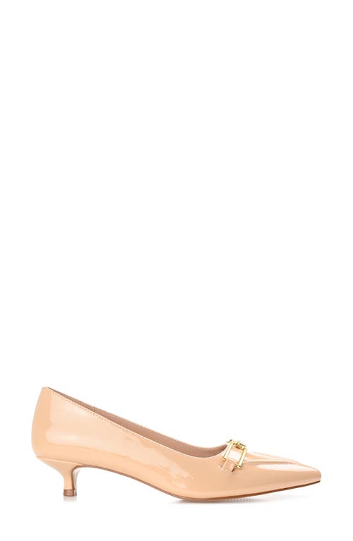 Journee Collection Rumi Metal Bit Kitten Heel Pump In Nude