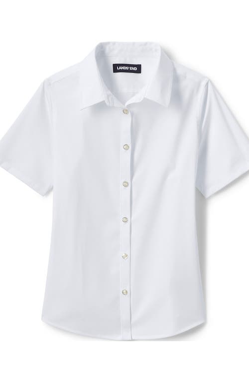 LANDS' END LANDS' END SCHOOL UNIFORM GIRLS NO GAPE SHORT SLEEVE STRETCH SHIRT