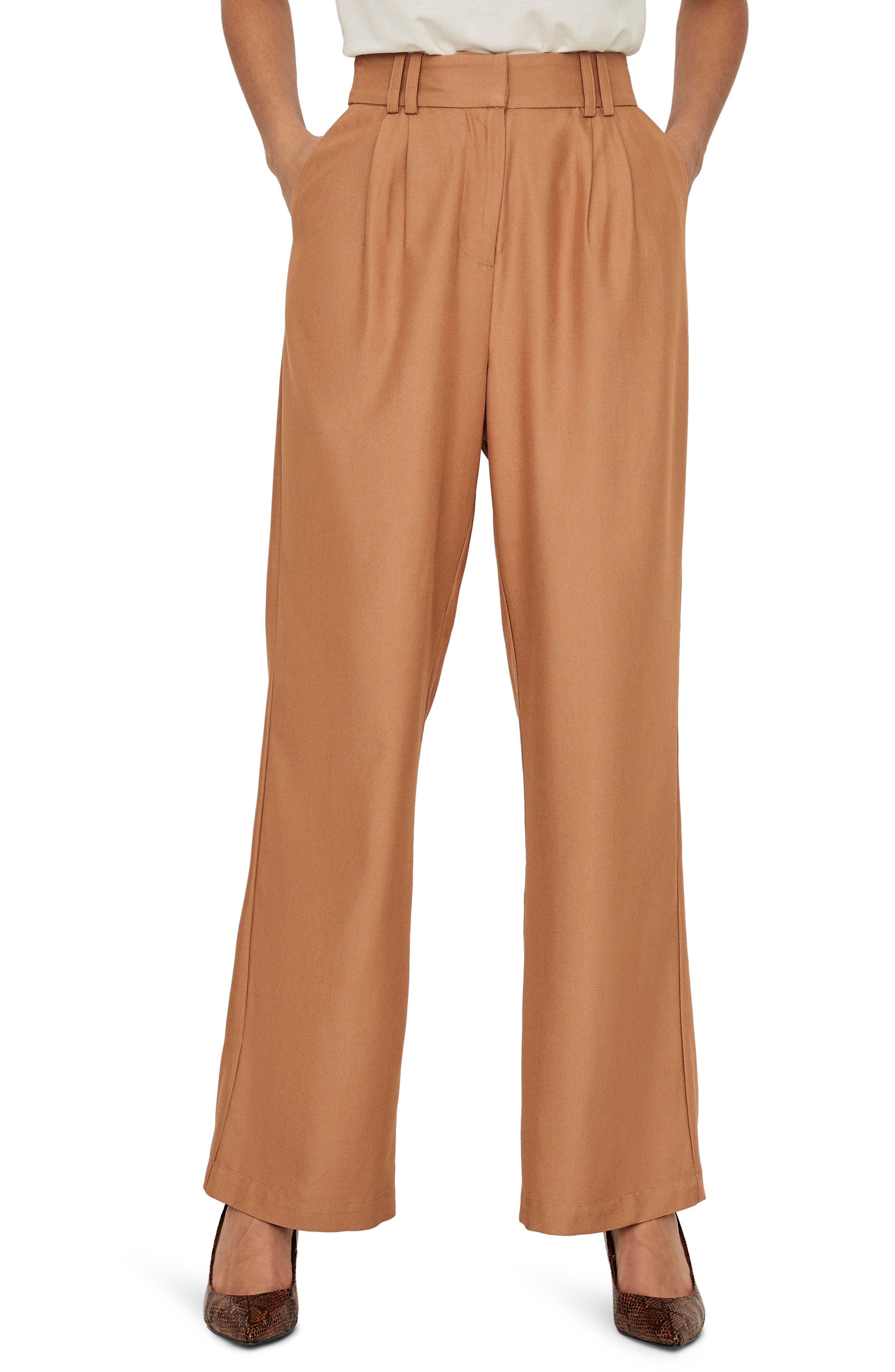 high waisted pleated pants womens