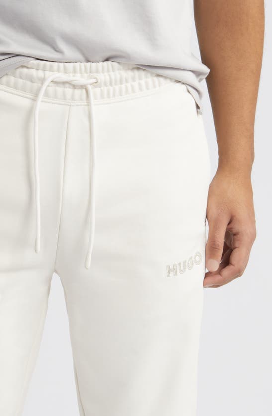 Hugo Boss Drochers Cotton French Terry Joggers In Open White