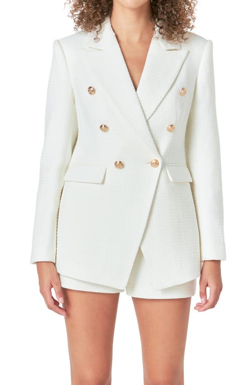 Endless Rose Tweed Blazer In White