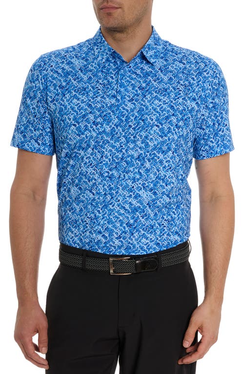 Robert Graham Tyne Geo Pattern Performance Golf Polo Blue at Nordstrom,