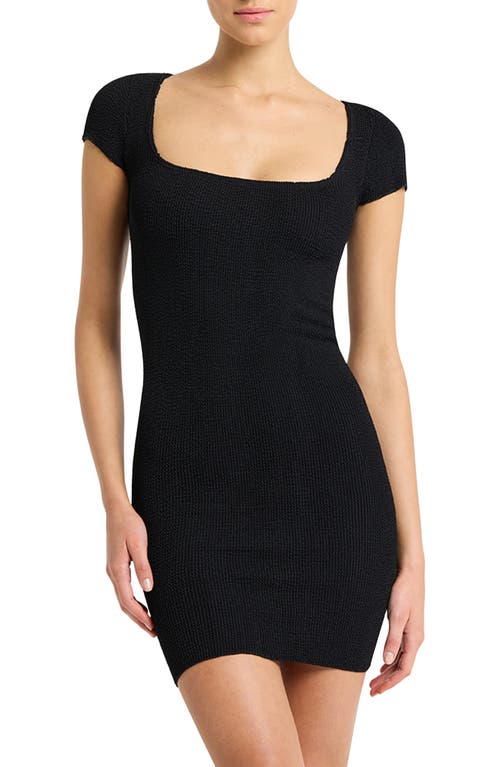 Shop Bondeye Bond-eye Jerrie Reversible Body-con Authentic Crinkle™ Cover-up Minidress In Black Eco