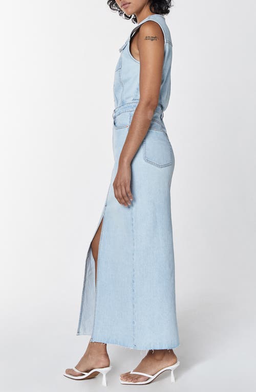 Unpublished Wyatt Twin Flame Denim Maxi Dress In Light Blue