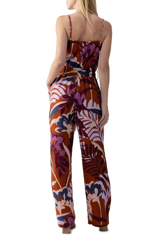 Shop Sanctuary All Day Palm Print Belted Jumpsuit In South Palm