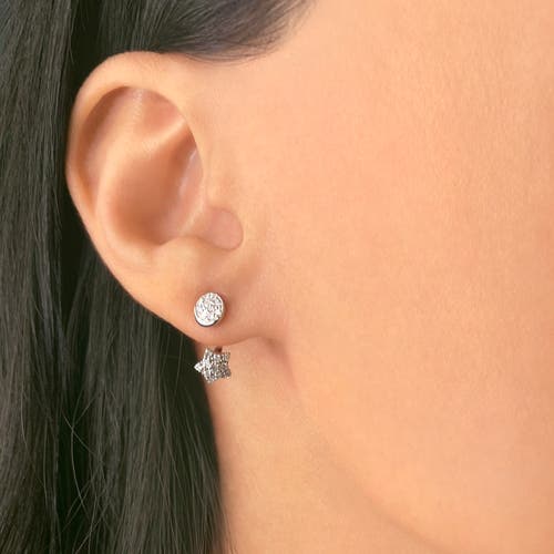 Luvmyjewelry Moon Transformation Star Sterling Silver Diamond Stud Earring In Silver