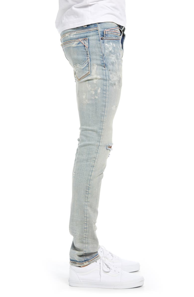 Cult of Individuality Punk Destroyed Paint Splatter Super Skinny Jeans ...