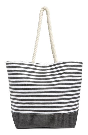Shop Collection Xiix Striped Tote Bag In Black White