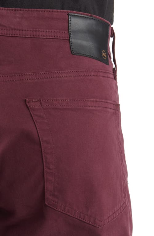 Ag Tellis Slim Fit Sateen Pants In Maroon Peak