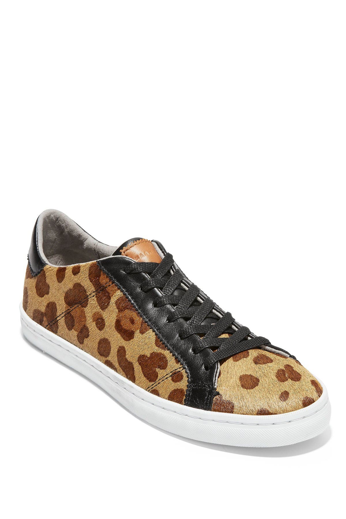 Margo Leopard Calf Hair Lace-Up Sneaker 