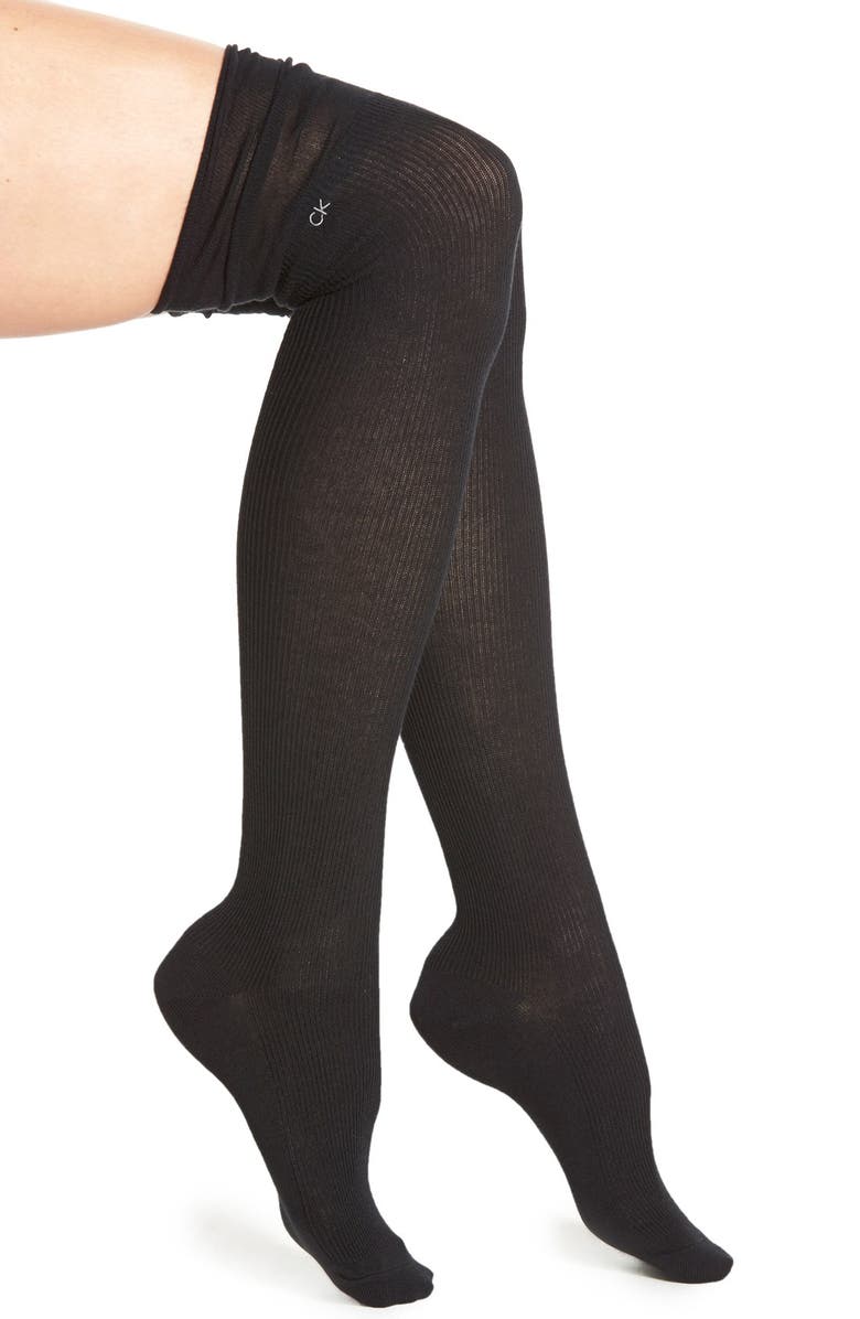 Calvin Klein 'Lottie' Ribbed Over the Knee Socks | Nordstrom