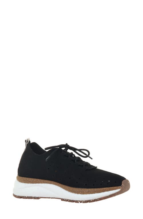 Alstead Perforated Sneaker in Black Leather
