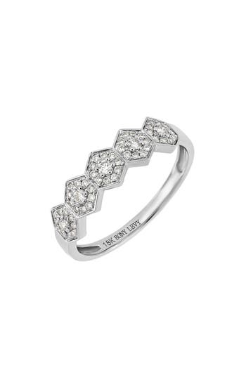 Shop Bony Levy 18k White Gold Pave Diamond Stackable Ring