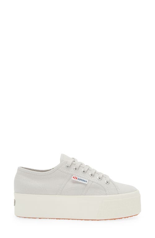 Shop Superga 2790 Platform Sneaker In Grey Silveravorio