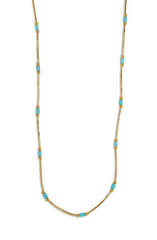Argento Vivo Sterling Silver Turquoise Station Beaded Necklace in Gold at Nordstrom