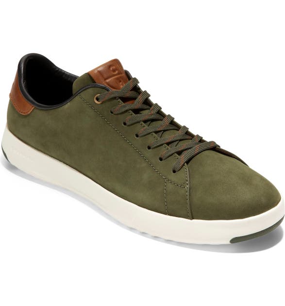 Cole Haan Grandpro Low Top Sneaker In Green Nubuck/ Duffle Bag