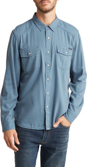 Lucky Brand Denim Shirt Mens Small Blue Button Up California Fit