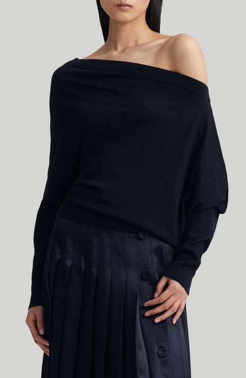 Grainge One-Shoulder Cashmere Sweater in Black