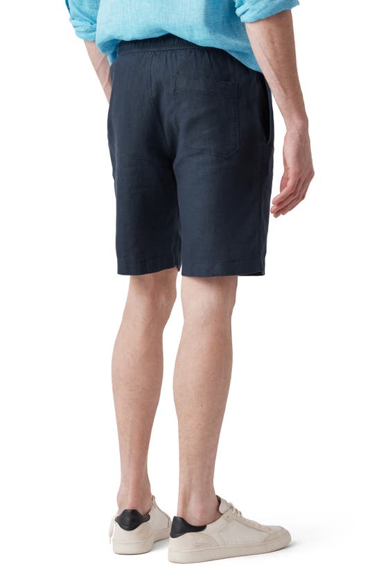 Shop Rodd & Gunn Linen Shorts In Navy