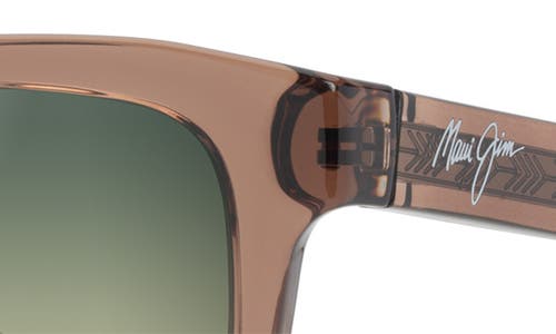 Shop Maui Jim Maluhia 52mm Gradient Polarizedplus2® Square Sunglasses In Shiny Trans Light Brown