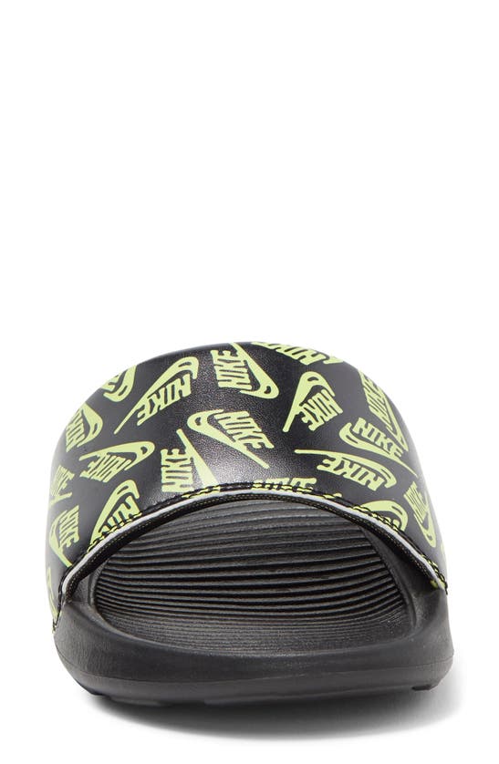 Nike Men's Victori One Printed Slides In Black/ Volt/ Black