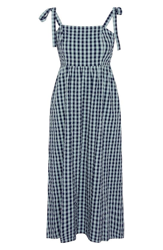 Barbour Abigail Gingham Cotton Midi Sundress In Blue Haze Gingham