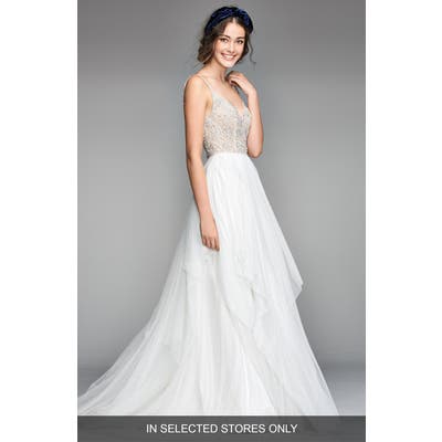 Willowby Nova Beaded Bodice Tulle Gown, Size IN STORE ONLY - Ivory