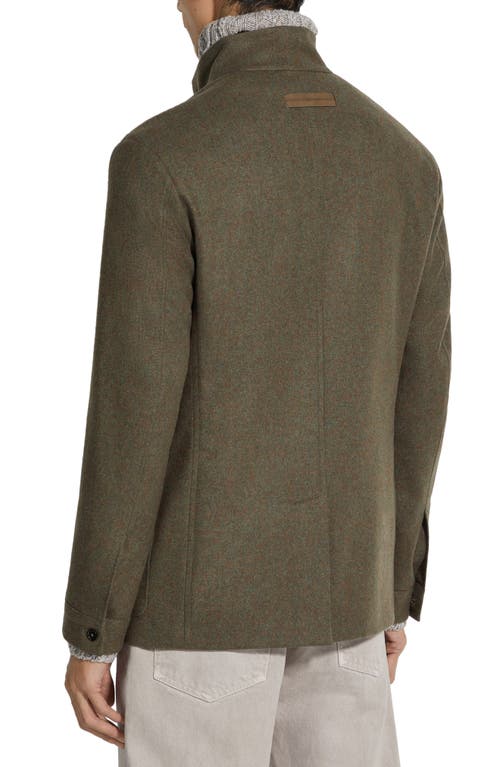 Zegna Oasi Cashmere Il Conte Chore Jacket In Fango