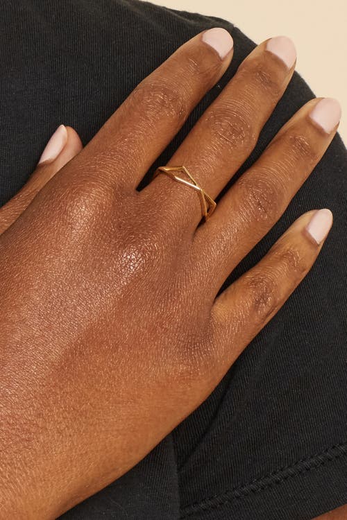 Oradina 14k Rose Solid Gold 1975 Bow Ring In Rose Gold