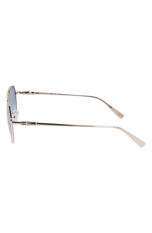 Longchamp Metal-frame Gradient Sunglasses In Gold/gradient Petrol