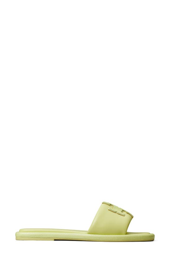 Shop Tory Burch Double-t Leather Sport Slide Sandal In Lime Leaf