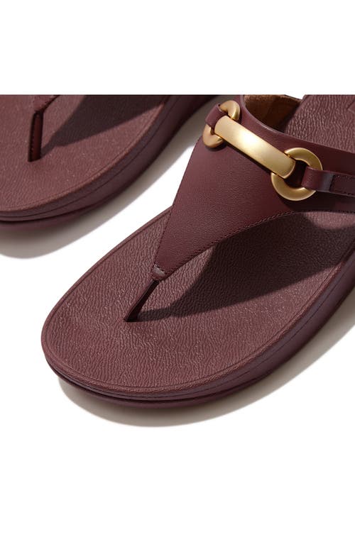 Shop Fitflop Lulu Platform Wedge Flip Flop In Deep Maroon