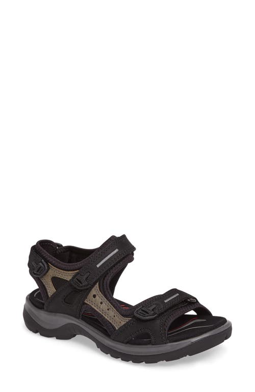 Shop Ecco Yucatan Sandal In Black/mole