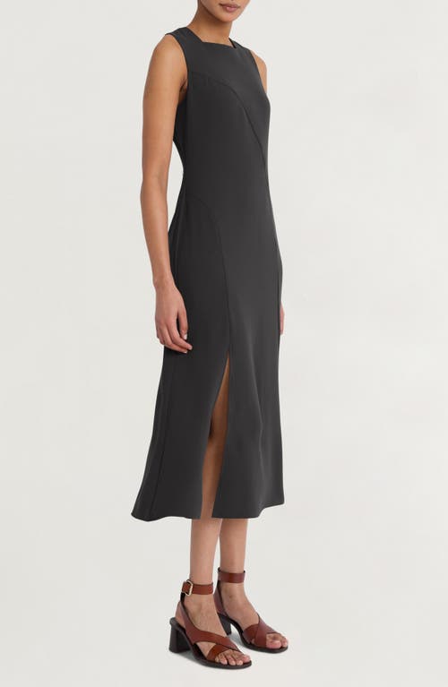 Shop Luxely Sleeveless Square Neck Midi Dress In Meteorite