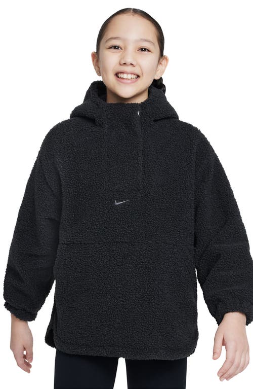 Nike Kids' Therma-fit Faux Shearling Jacket In Black/anthracite