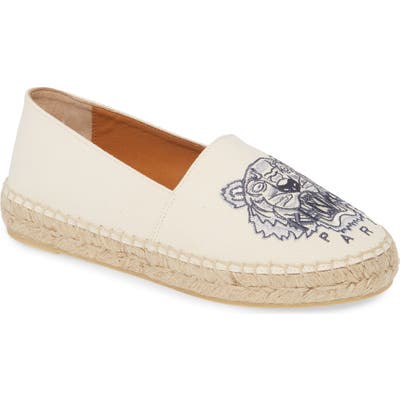 Kenzo White Tiger Embroidered Espadrille - Beige