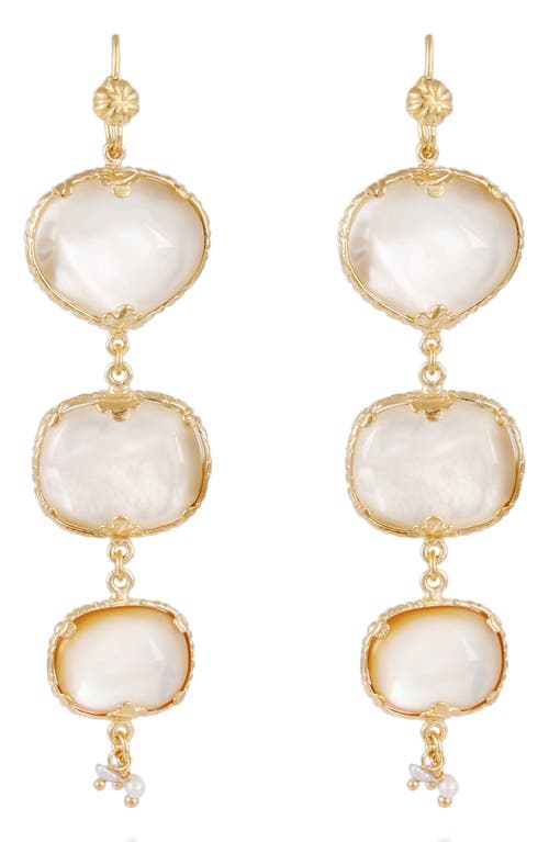 Silene Mother-of-Pearl Drop Earrings in White