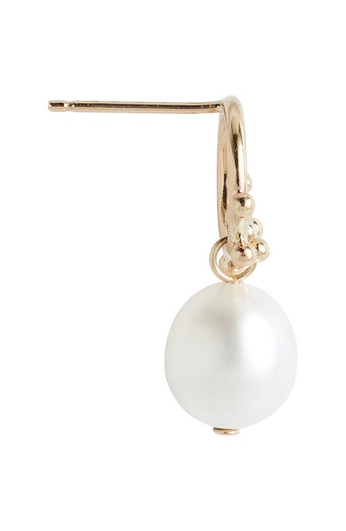POPPY FINCH POPPY FINCH CULTURED PEARL BUBBLE FRONT HOOP EARRINGS