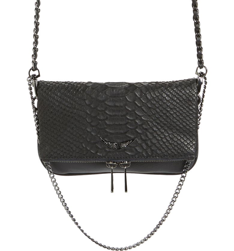 Zadig & Voltaire Nano Rocky Savage Python Embossed Leather Bag | Nordstrom